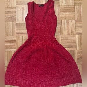 RVN Elegant Red Textured Dress